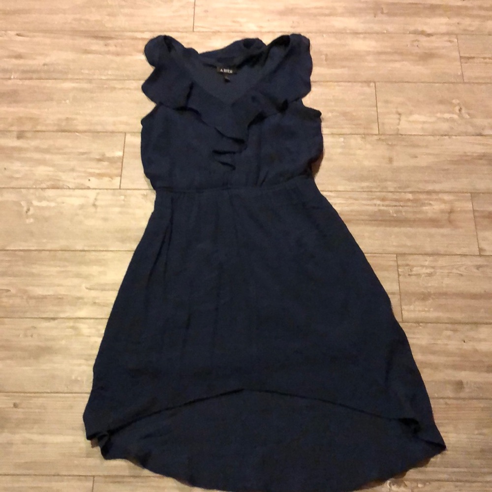 🥳 A.Byer high/low lined Navy Dress (M)